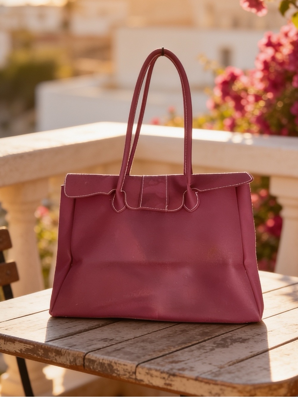 Marshall Fields Vintage Women’s PVC/Jelly Pink Tote Handbag -
